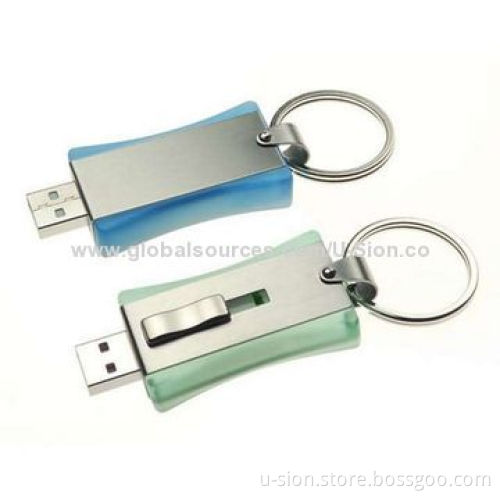 Hot sale Retractable metal USB flash drive with free logo, capacity from 512MB-64GB with keychain